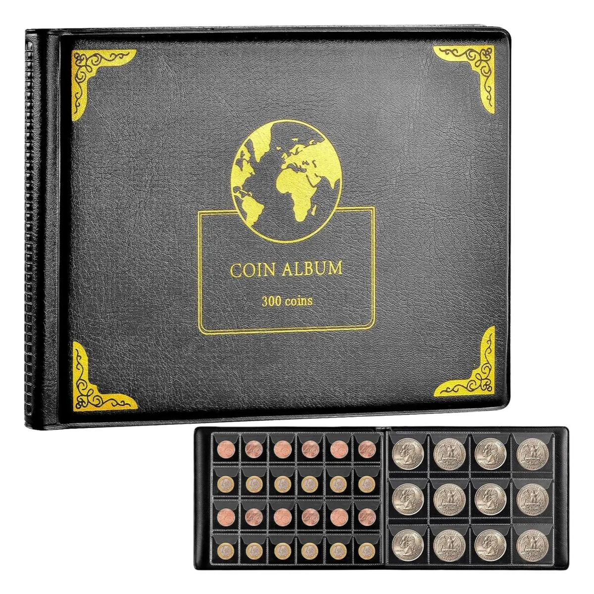 ATURE - Libro Del Coleccionista De Monedas 300 Bolsillos