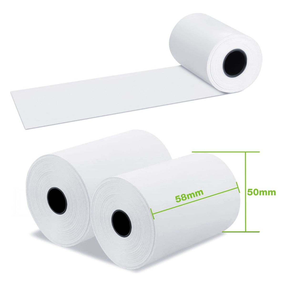 SUPERCENTER - 50 Rollos Papel Térmico Impresora 58mm Mini Pos