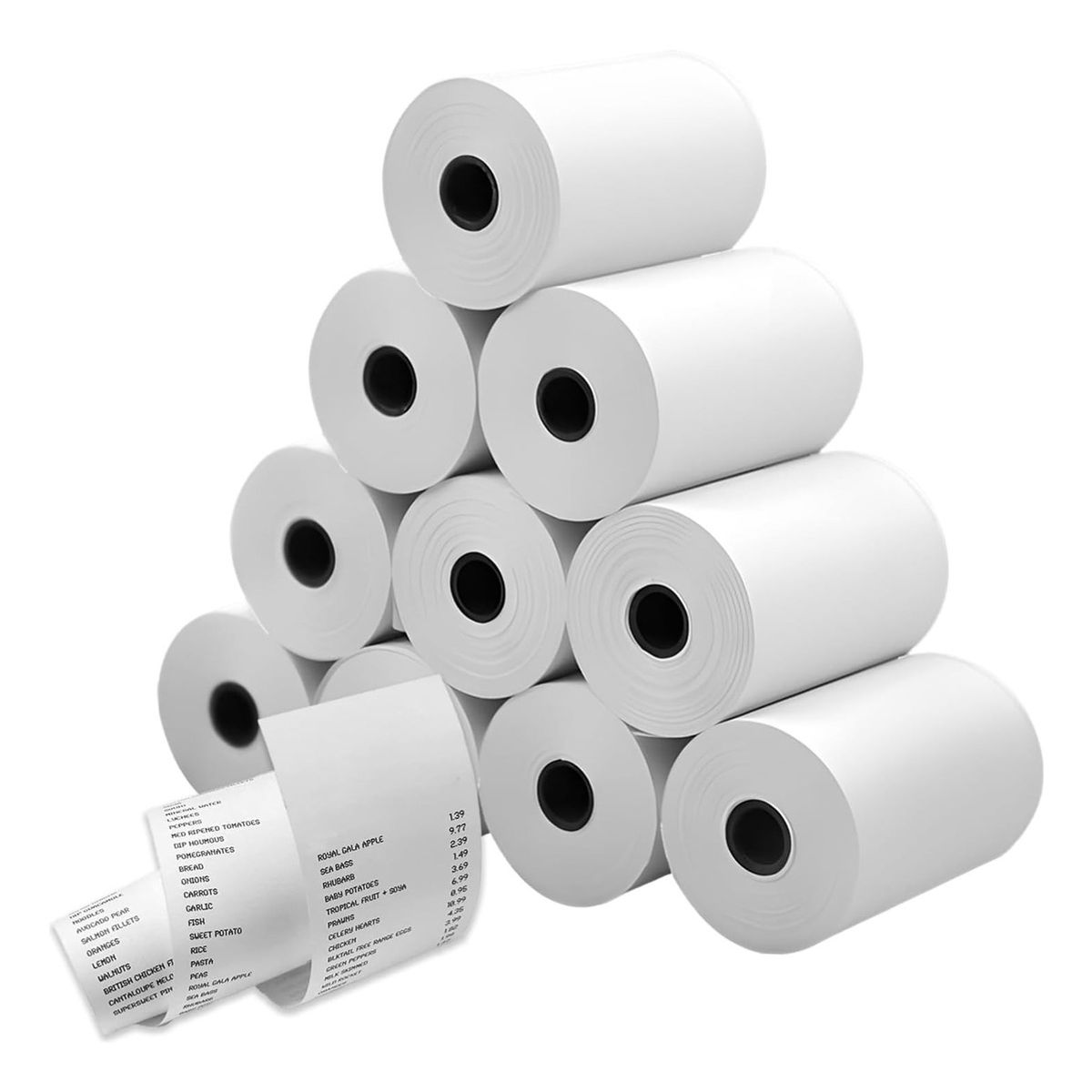 SUPERCENTER - 10 Rollos Papel Térmico 80x80mm Impresión Boletas Blanco