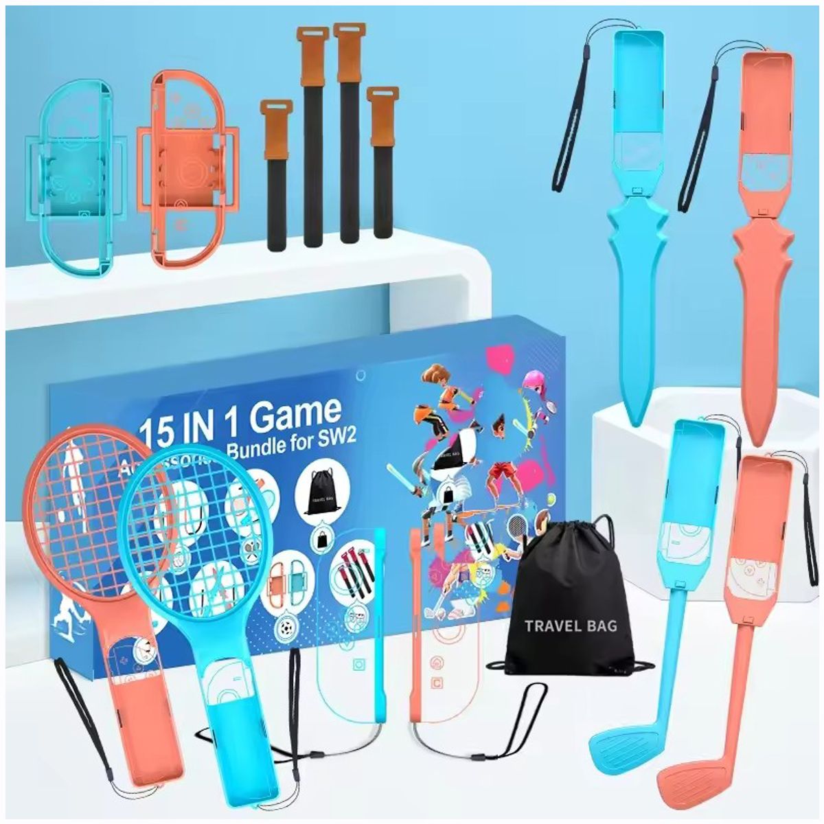 CORRERREY - Paquete de accesorios deportivos todo en uno 15 en 1 Switch 2