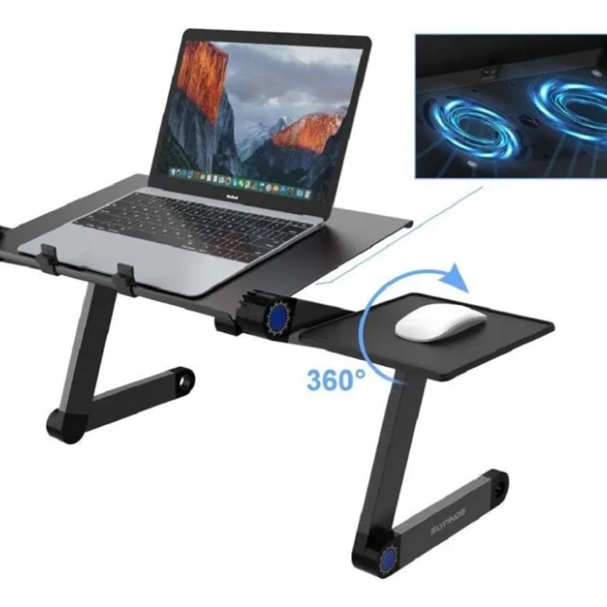 GENERICO - Mesa Para Laptop Notebook Plegable Cama 2 Ventiladores