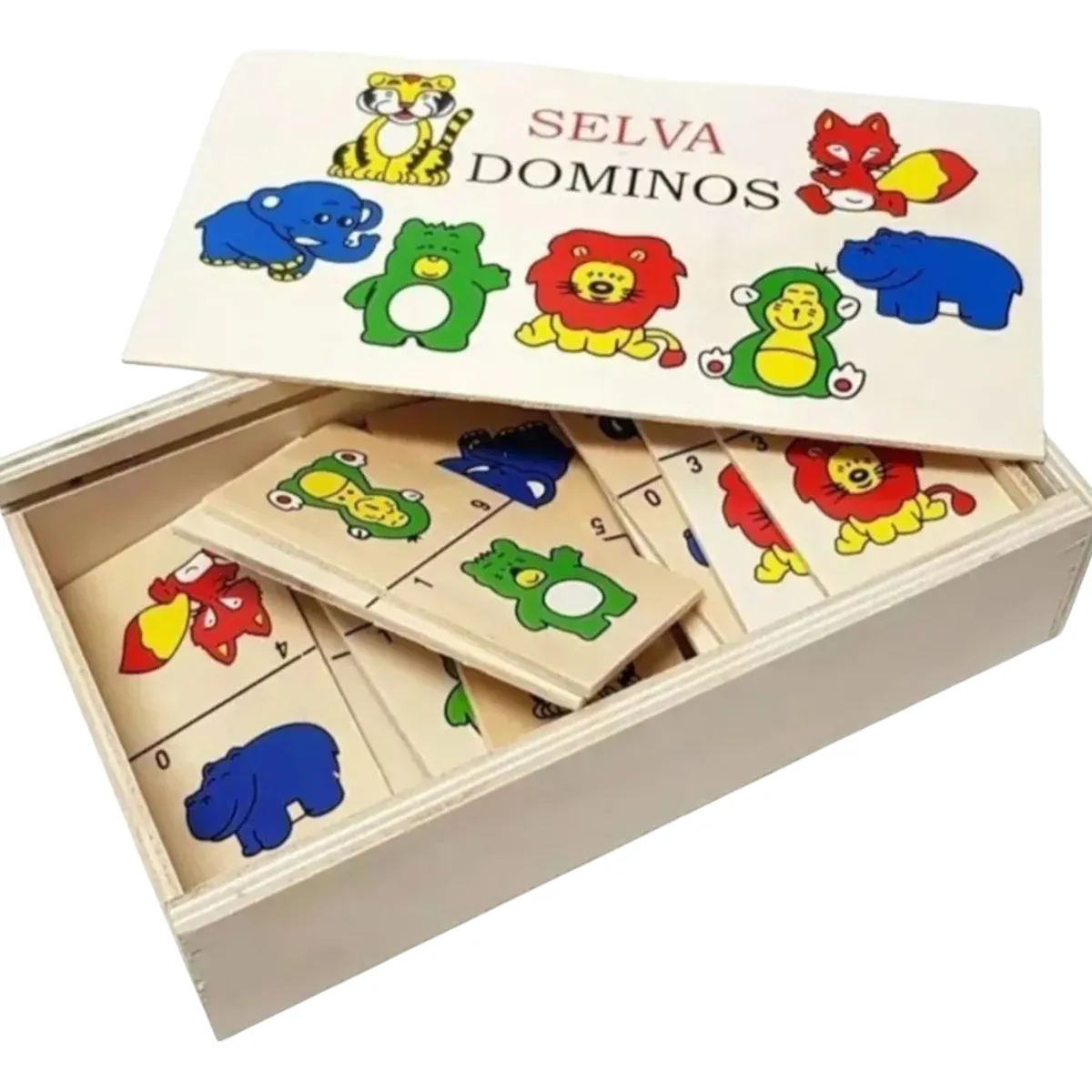 GENERICO - Domino Madera Animales Frutas Juego Didactico Para Niños
