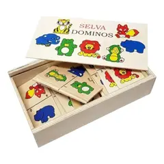 GENERICO - Domino Madera Animales Frutas Juego Didactico Para Niños