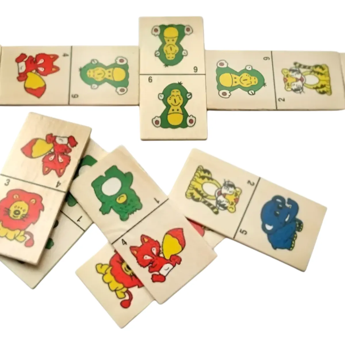 GENERICO - Domino Madera Animales Frutas Juego Didactico Para Niños