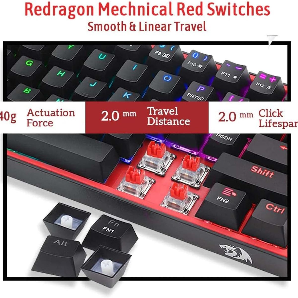 REDRAGON - Redragon FIZZ K617-RGB con cable Black