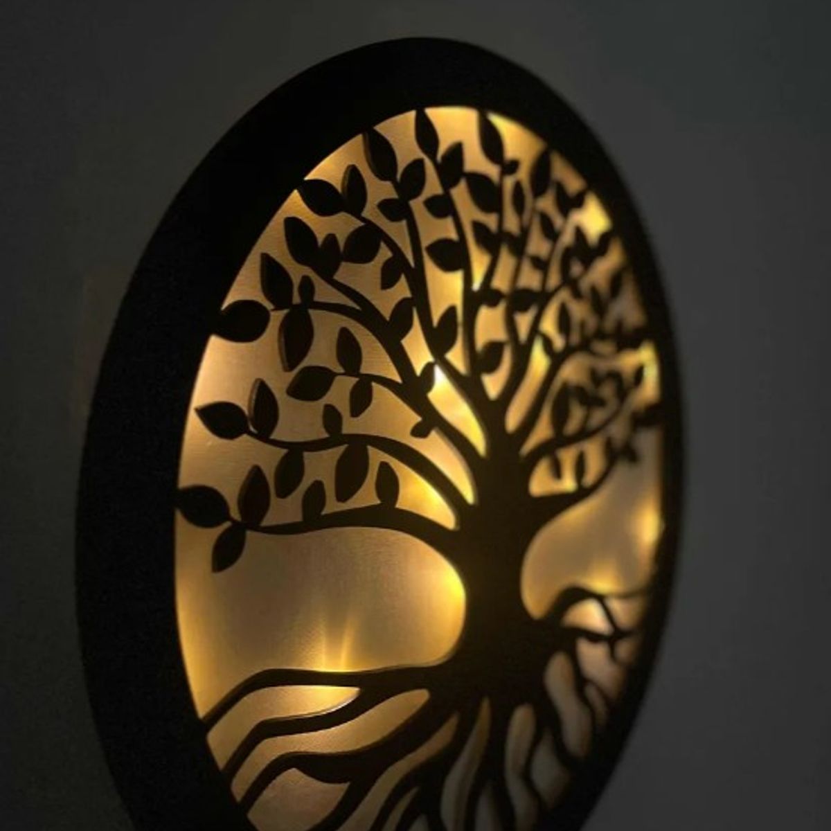 GENERICO - CUADRO ARBOL DE LA VIDA ARTESANAL LUMINOSO 50x50 cm