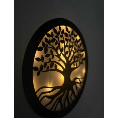 Imagen 2 del producto CUADRO ARBOL DE LA VIDA ARTESANAL LUMINOSO 50x50 cm