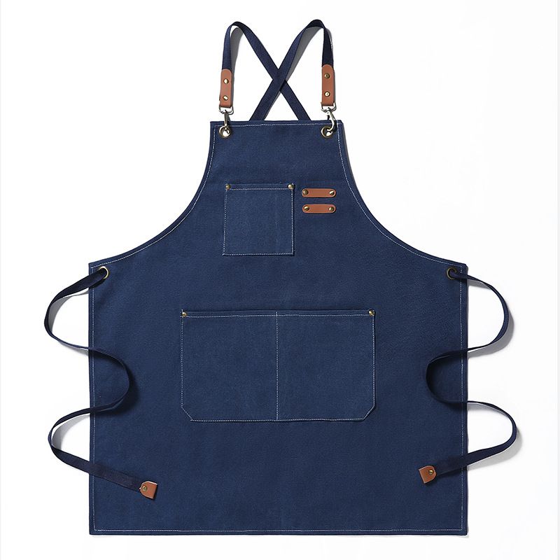 TIOZONEY - Pechera Delantal Barbería O Peluquería Jeans