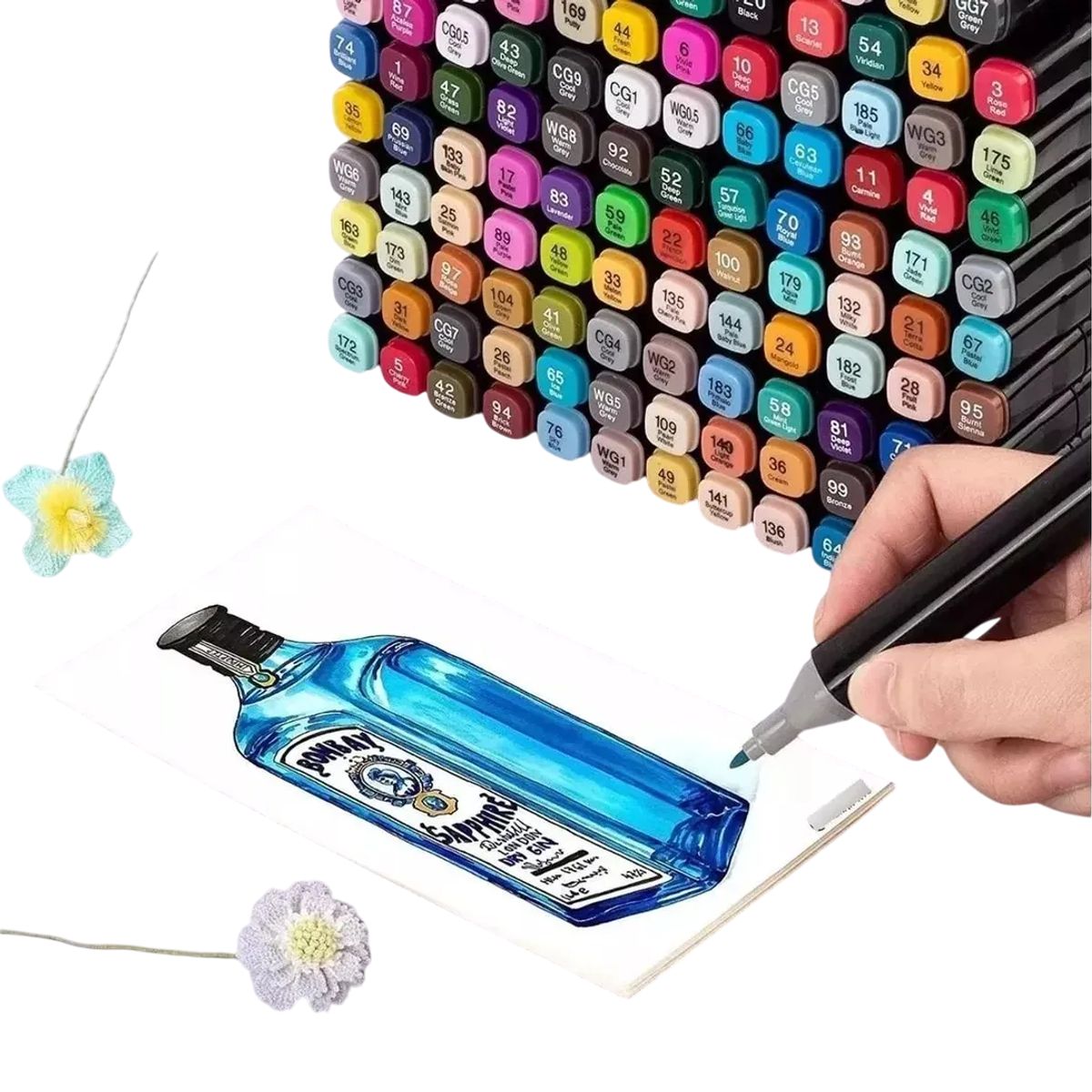 GENERICO - 120 Pcs Plumones Doble Punta Rotuladores Doble Pintar