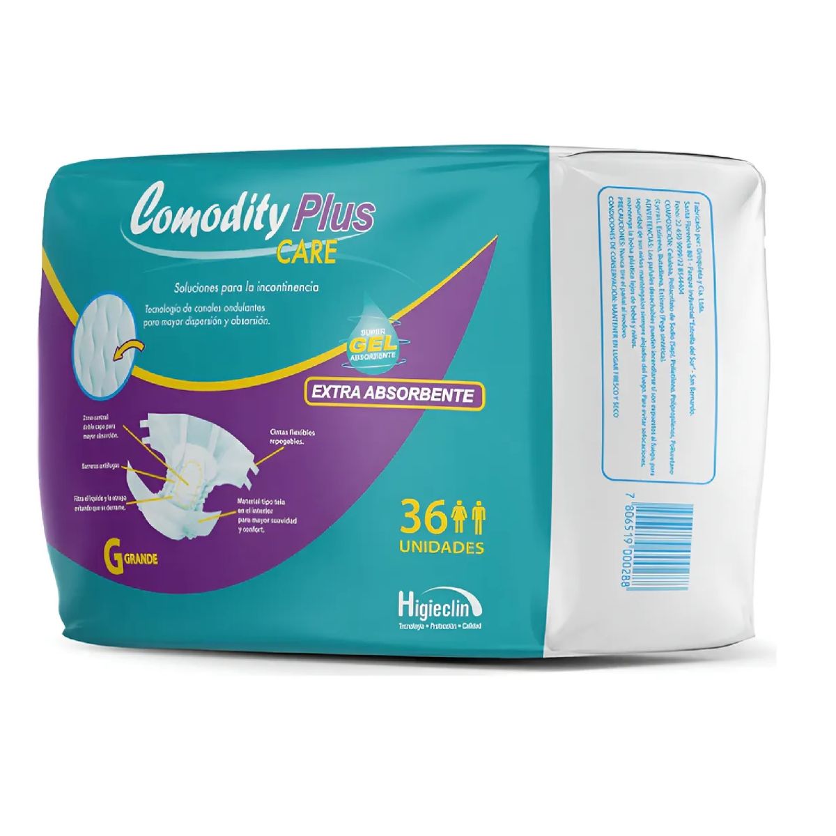 GENERICO - Pañal Adulto Higieclin Plus Care Talla G X36 Con Aloe Vera