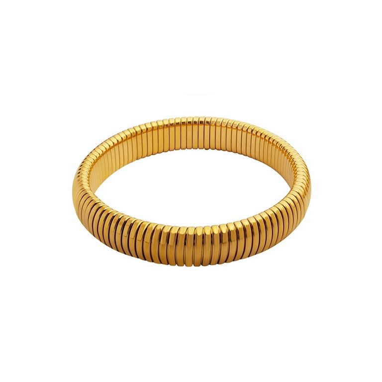 Pulsera Bano Oro Amarillo 18k Esclava Elasticada L Dorado TALLA UNICA