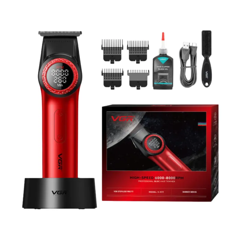 VGR - VGR Trimmer Profesional V977 Recargable 8000RPM Rojo