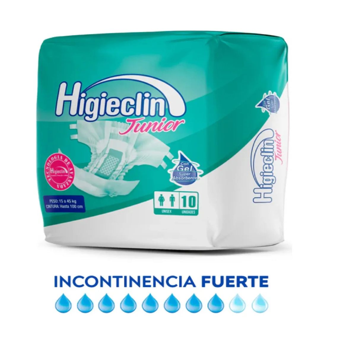 GENERICO - Pañal Higieclin Junior X10 Unid - Adolescentesniños 15-45k