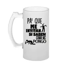 SM - Shopero Cervecero de Vidrio Empavonado 475 mL – Diseño “Pa que me invitan”