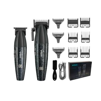 Imagen 2 del producto Barber Combo VGR Profesional V640 Clipper y Trimmer 9000RPM Negro