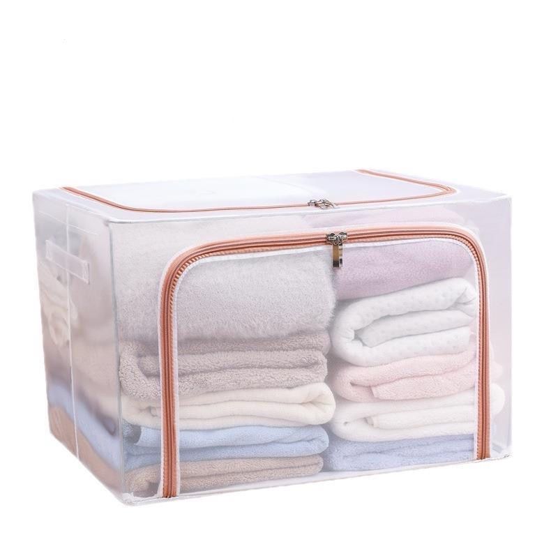 OKAY - Caja Almacenamiento Para Ropa Transparente Soporte De Metal