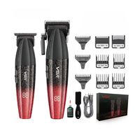 Barber Combo Profesional V640 Clipper y Trimmer 9000RPM Rojo