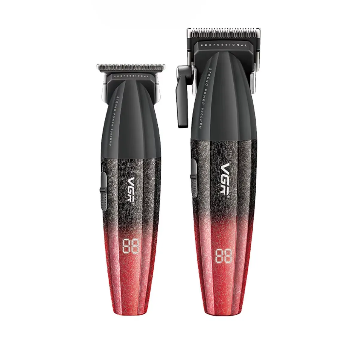 VGR - Barber Combo VGR Profesional V640 Clipper y Trimmer 9000RPM Rojo