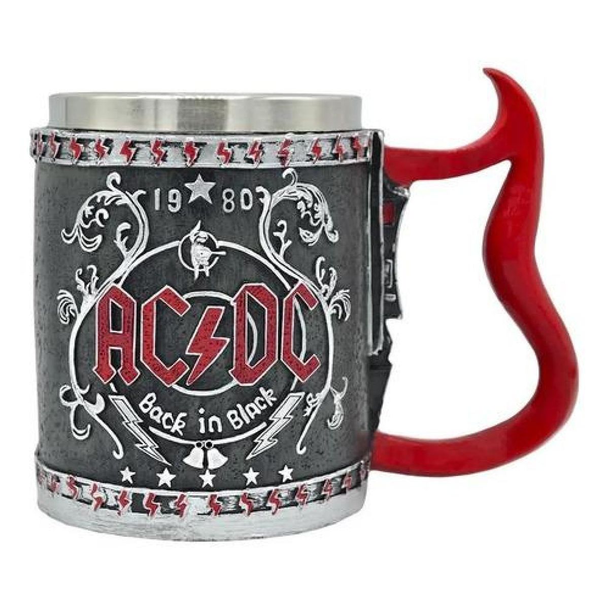 GENERICO - Tazón Taza 3d Resina Rock Grupo Ac  Dc Back In Black