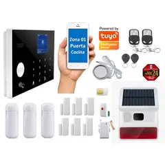 CASA TUYA - Alarma GSM 4gWIFI Google HomeAlexa Sirena Solar 112db
