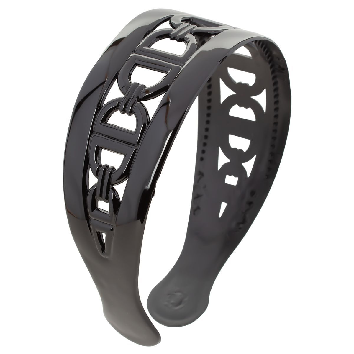 BIJOUTERIA LB20 SPA - Cintillo Diadema Ancho Rígido Cabello Diseño 2 - negro