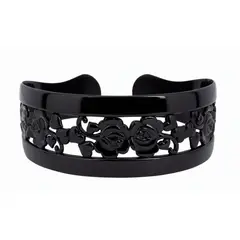BIJOUTERIA LB20 SPA - Cintillo Diadema Ancho Rígido Cabello Diseño 4 - negro