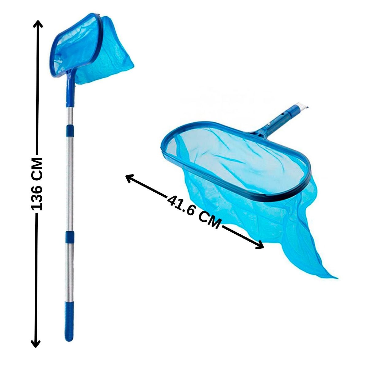 GENERICO - Sacahojas piscina con red profunda con mango