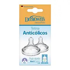 DR BROWNS - Tetina de repuesto 9m+ etapa 4 Boca ancha