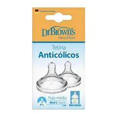 DR BROWNS - Tetina de repuesto 3m+ etapa 2 Boca ancha