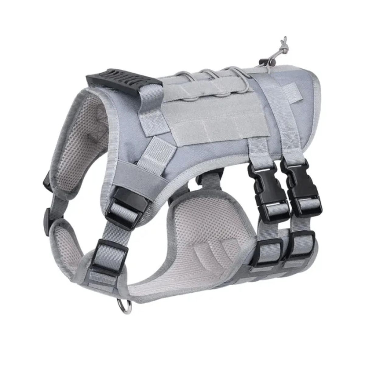 GENERICO - Arnés Táctico Perro Talla M Ajustable Reforzado con Manilla - Gris - M
