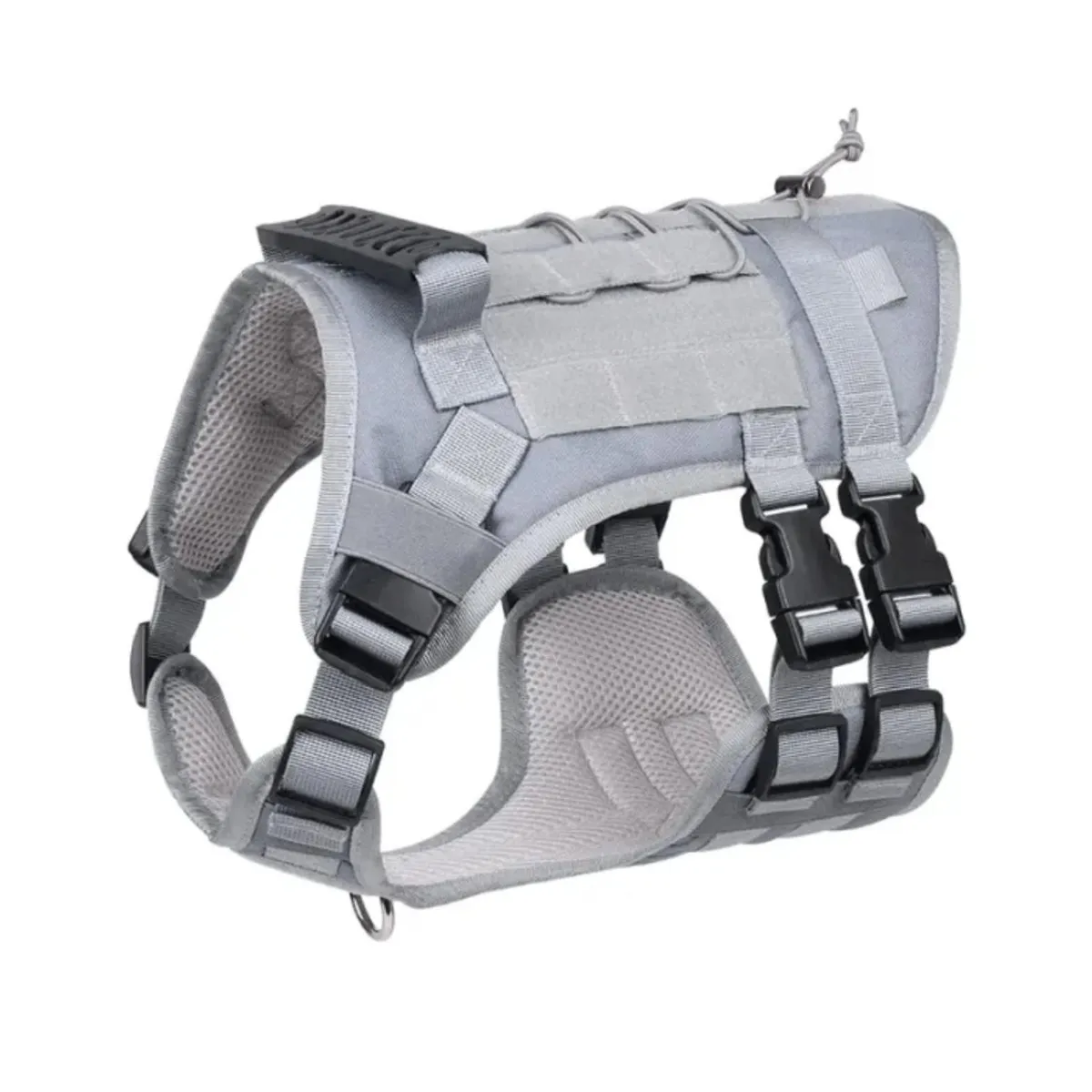 GENERICO - Arnés Táctico Perro Talla S Ajustable Reforzado con Manilla - Gris - S