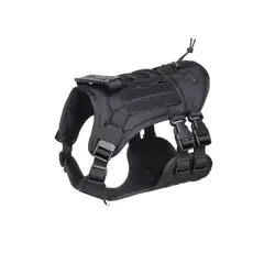 GENERICO - Arnés Táctico Perro Talla S Ajustable Reforzado con Manilla - Negro - S