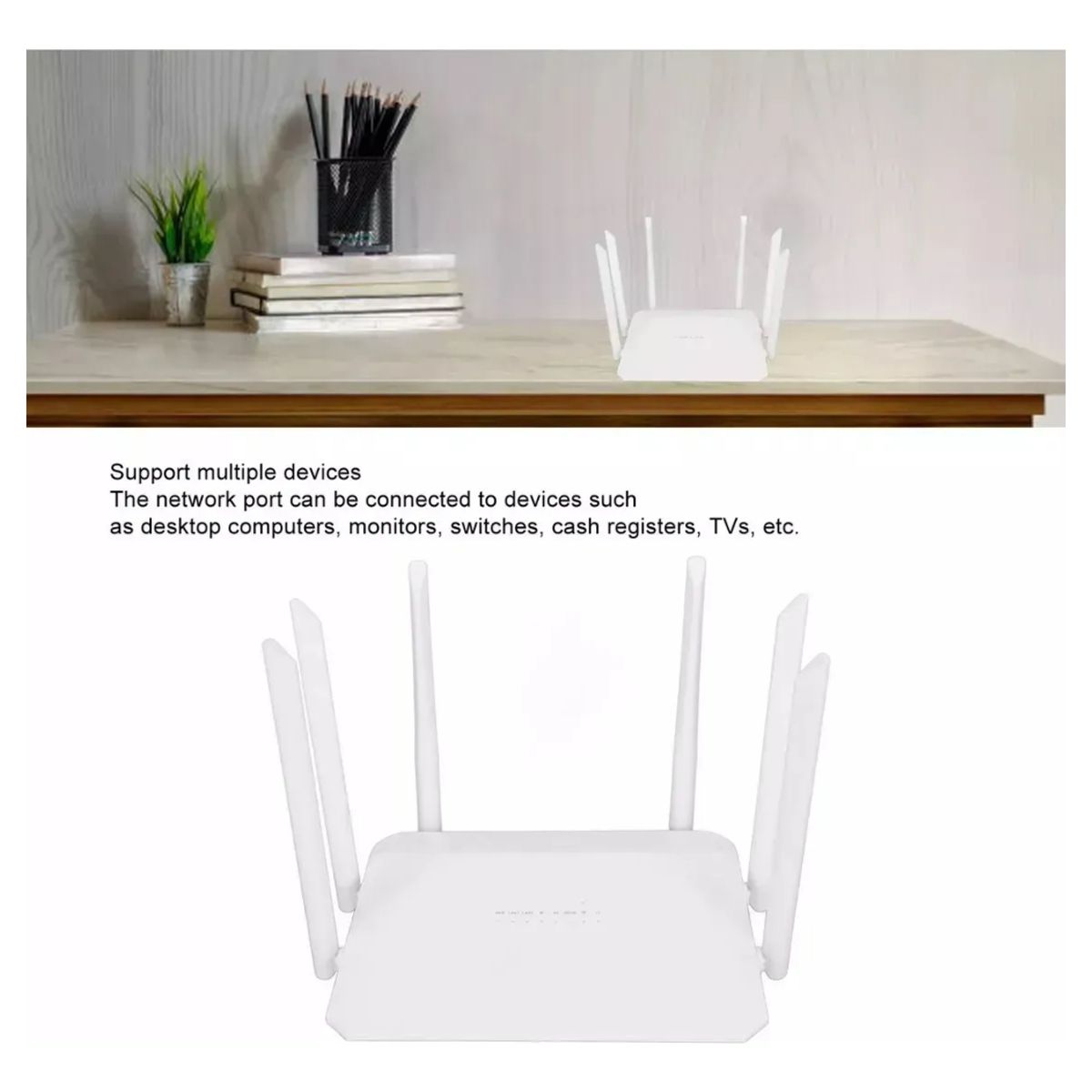 GENERICO - Router Wan Repetidor Inalámbrico 300mbps 6 Antenas