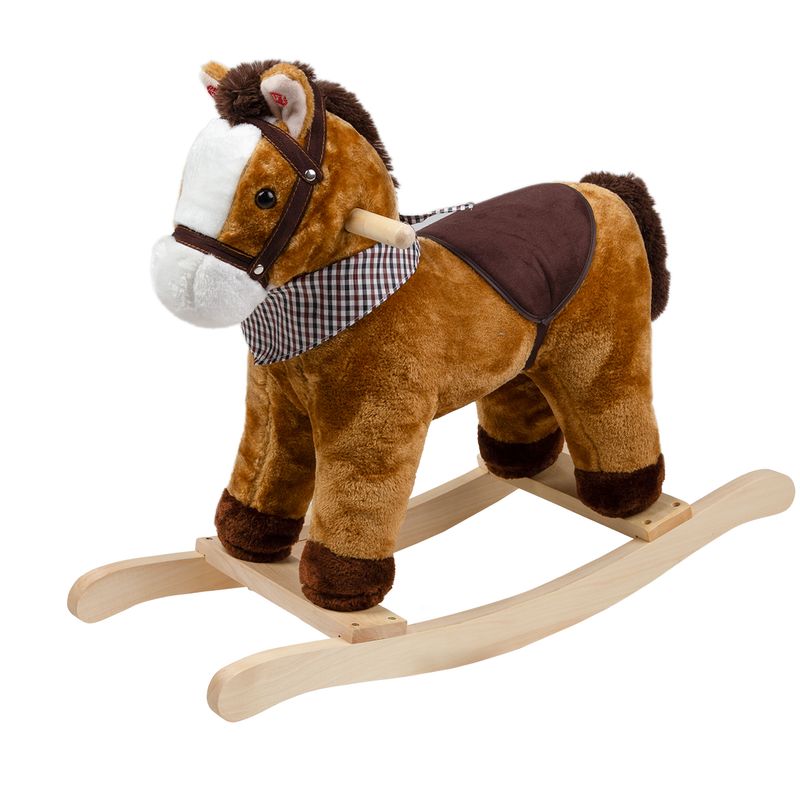 CARESTINO - Peluche Mecedor +18meses Caballo Marrón