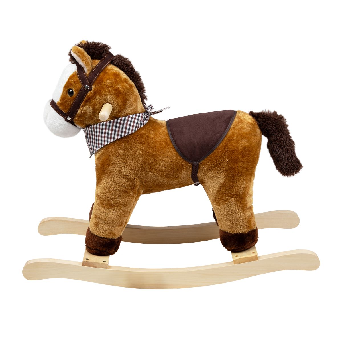 CARESTINO - Peluche Mecedor +18meses Caballo Marrón