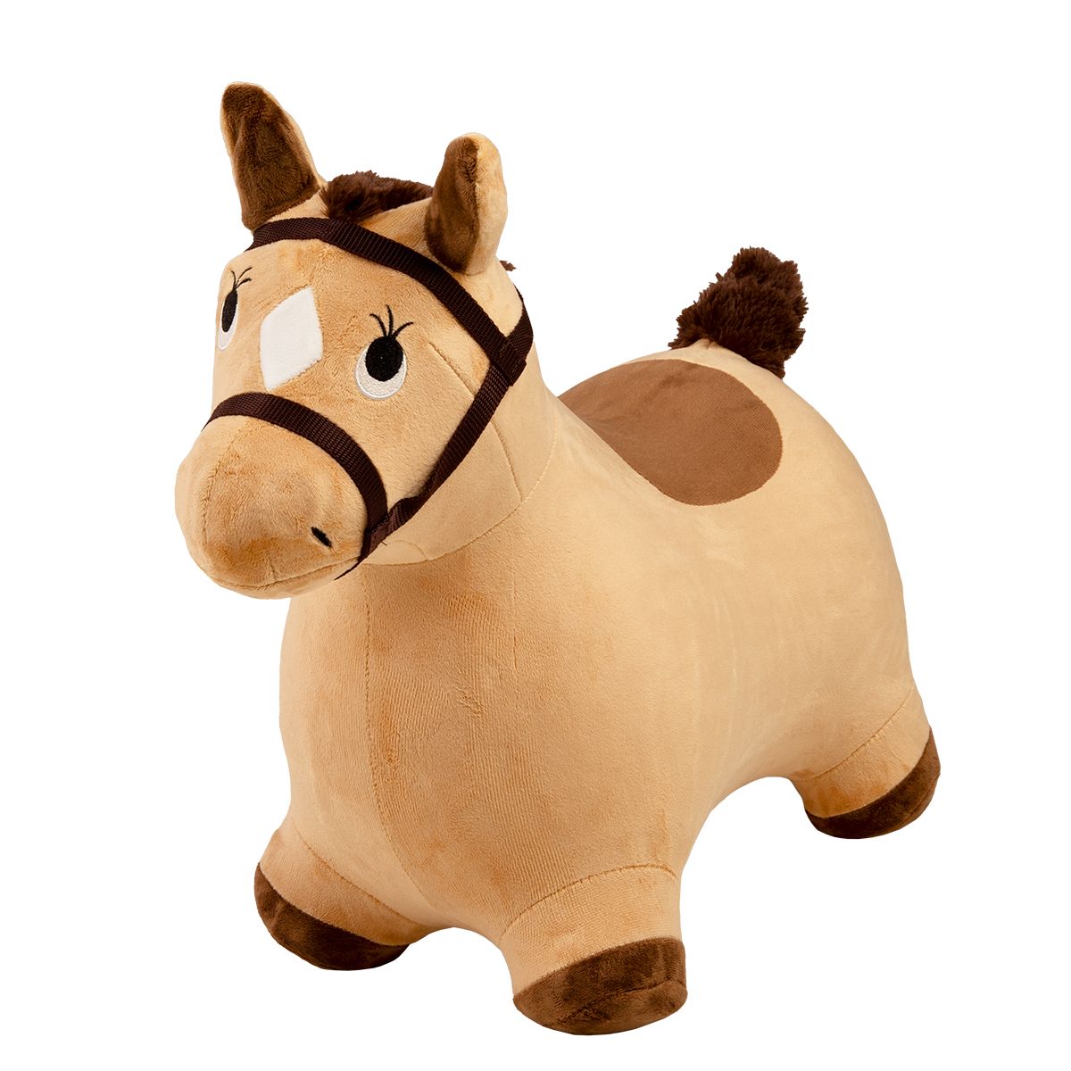 CARESTINO - Saltarín de Peluche Inflable +18meses Caballo Marrón