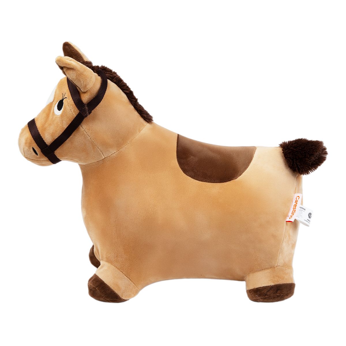 CARESTINO - Saltarín de Peluche Inflable +18meses Caballo Marrón