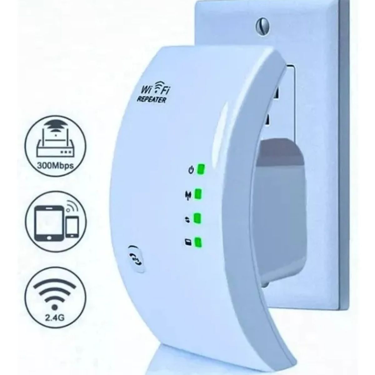 GENERICO - Repetidor Amplificador De Señal Inalámbrico Curvo Wifi