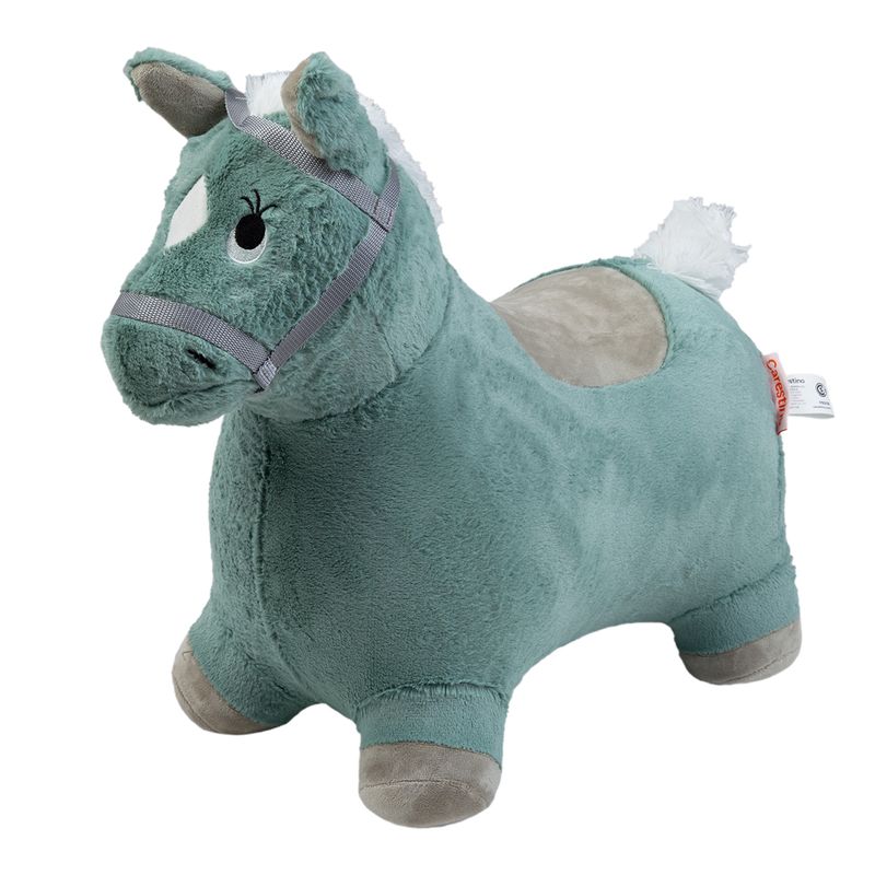 CARESTINO - Saltarín de Peluche Inflable +18meses Caballo Verde