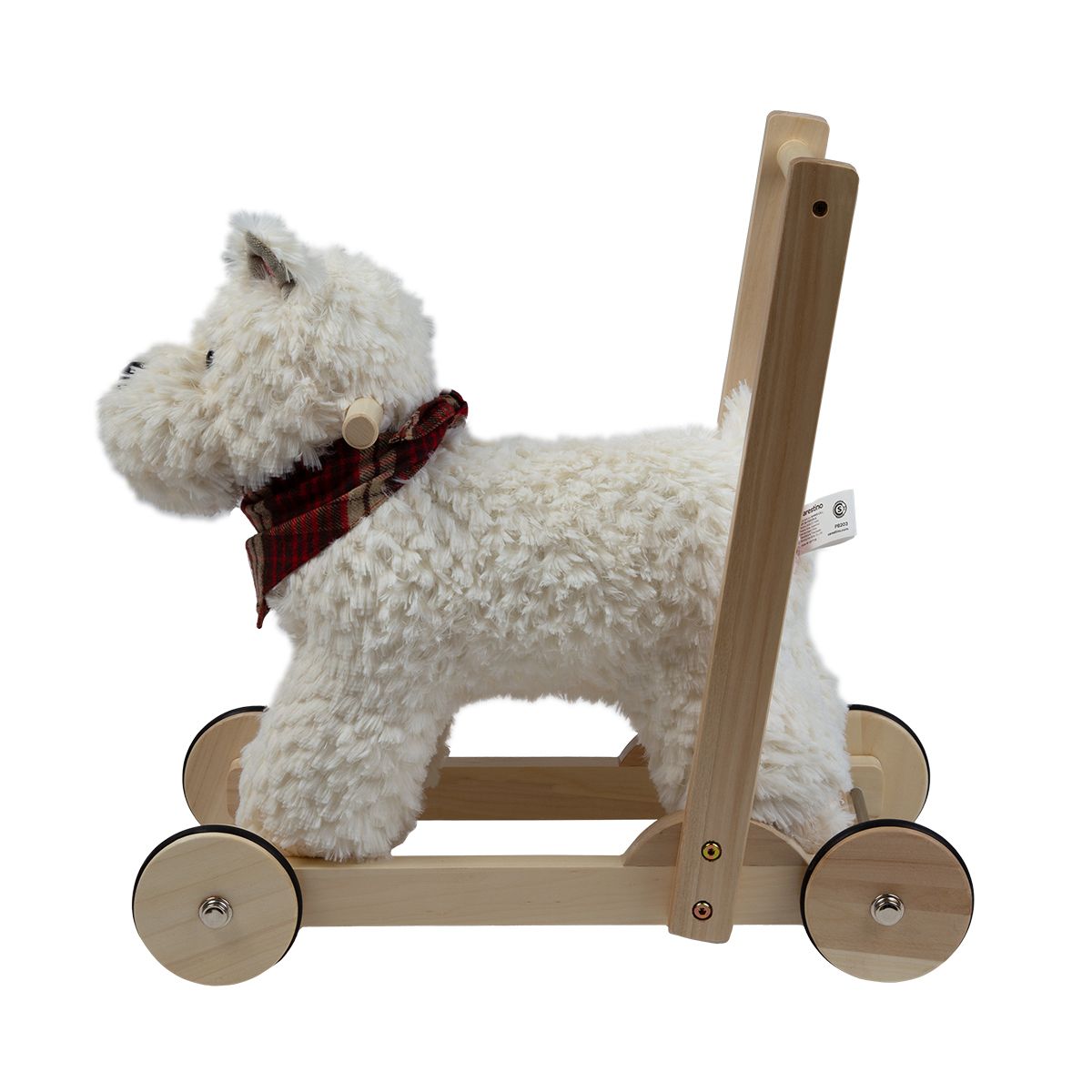 CARESTINO - Peluche Caminador y Pata Pata Perro Blanco