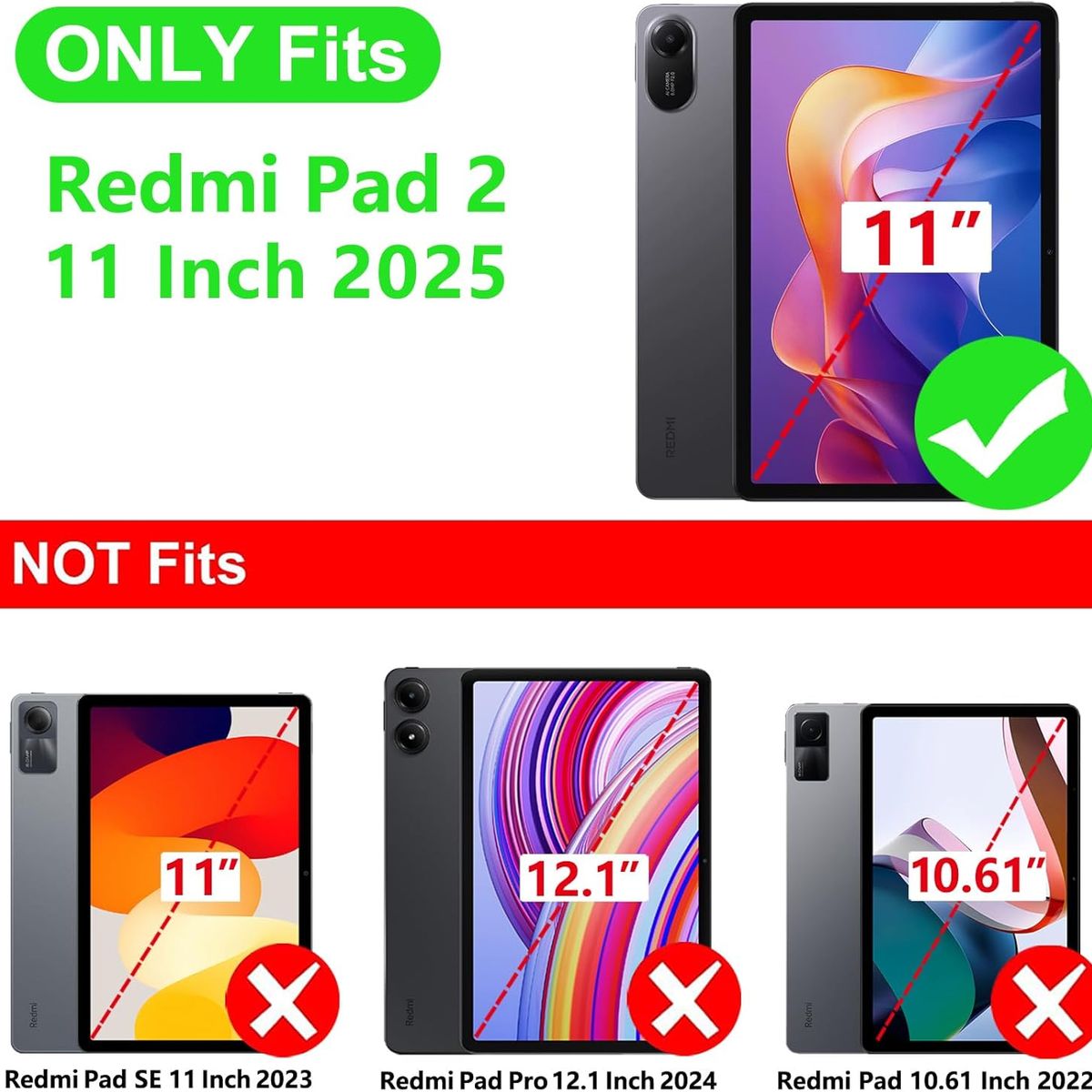 GENERICO - Funda Inteligente compatible con Xiaomi Redmi Pad 2 11" (2025) Negro