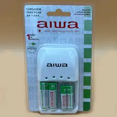 AIWA - Cargador De Pilas Aaaaa + 2aa 2000mah + 2aaa 800mah Blanco
