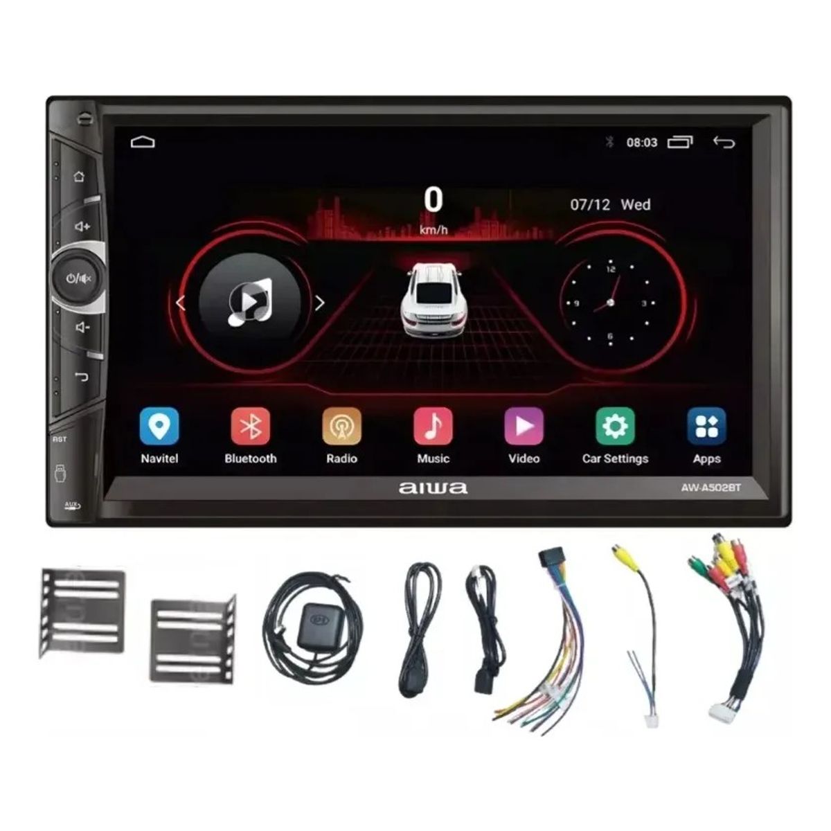 AIWA - Radio Auto 2 Din Android Touch HD De 7 Pulgadas Aiwa AWA502BT