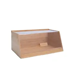 GENERICO - Cesta Panera Madera Caja De Pan Elegante Cocina Cristal