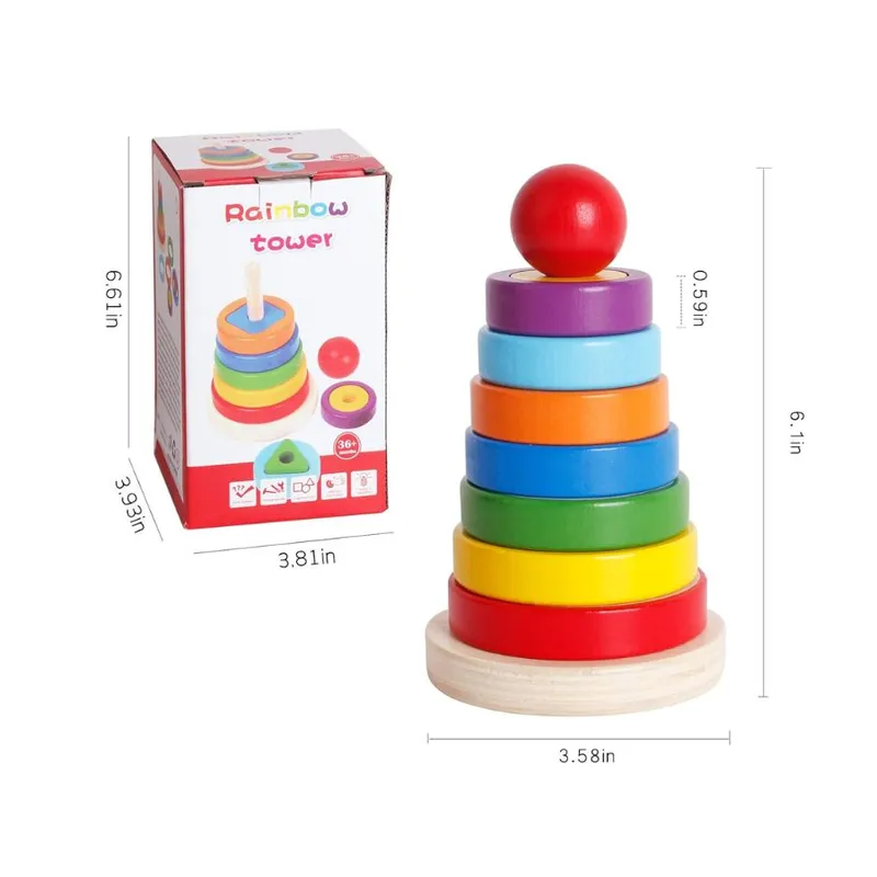 GENERICO - Torre De Arcoíris De Figuras Geométricas Para Niños
