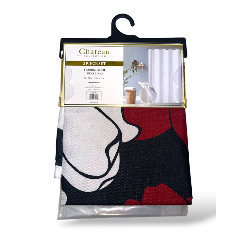 GENERICO - Cortina Doble de Baño Impermeable Diseño Elegante