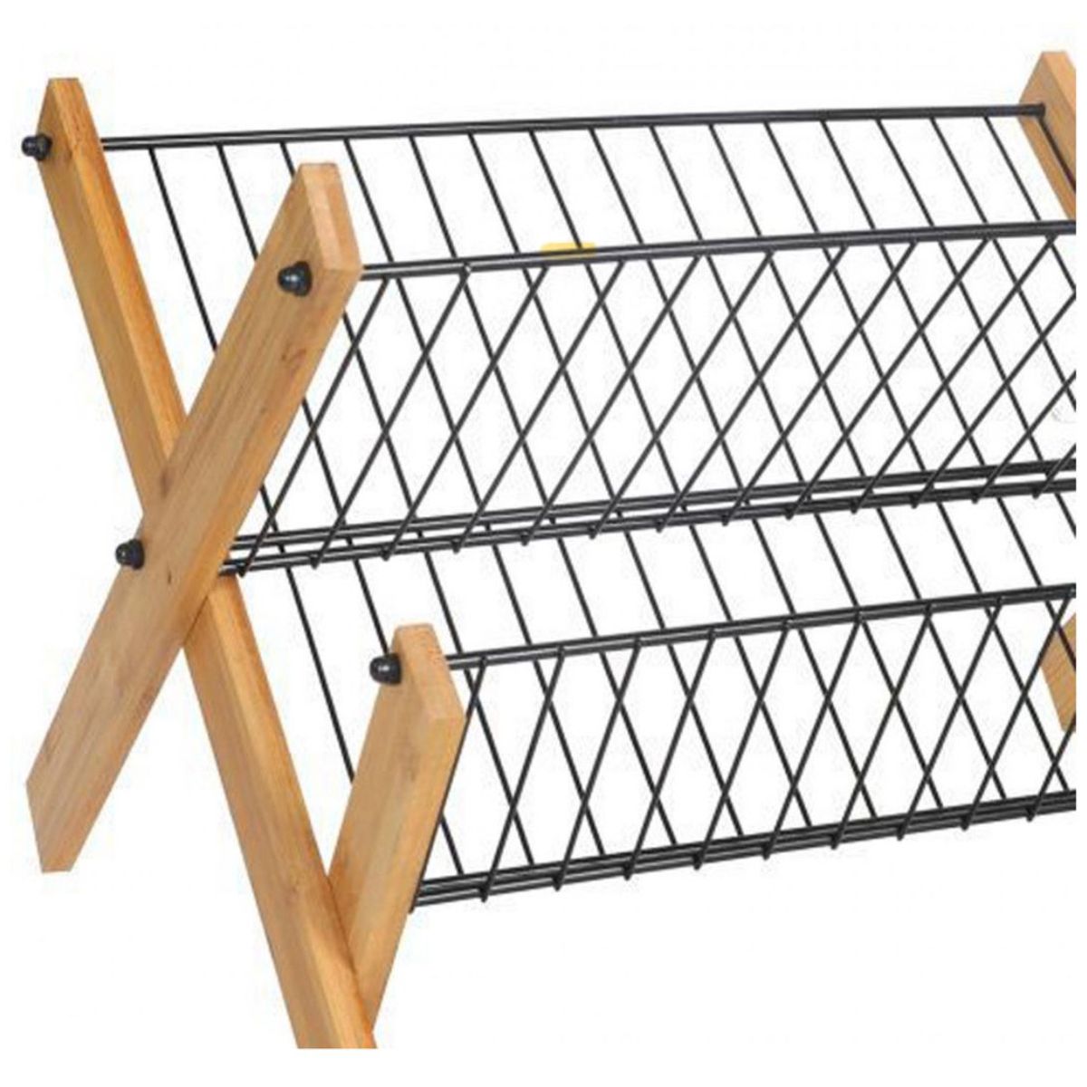 GENERICO - Secador Escurridor De Loza Platos 2 Niveles Bambu Y Metal
