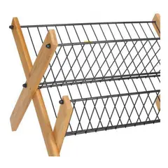 GENERICO - Secador Escurridor De Loza Platos 2 Niveles Bambu Y Metal