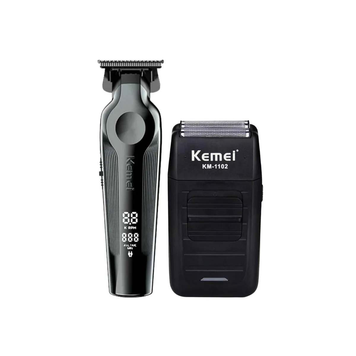 KEMEI - Combo Kemei Trimmer Kemei 264 + Shever Kemei 1102 Negro