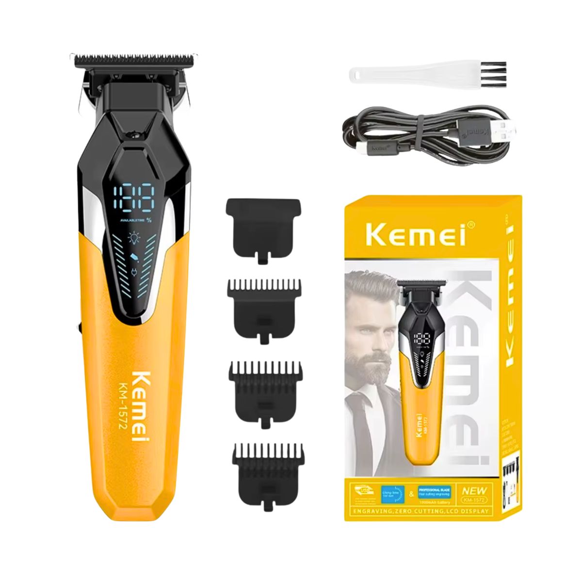 KEMEI - Combo Kemei Trimmer Kemei 1572 + Shever Kemei 1102 Negro